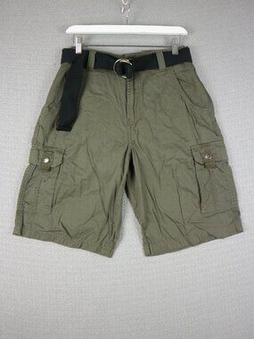 Machine Khaki Cargo Shorts Mens 32W Y2K Streetwear
